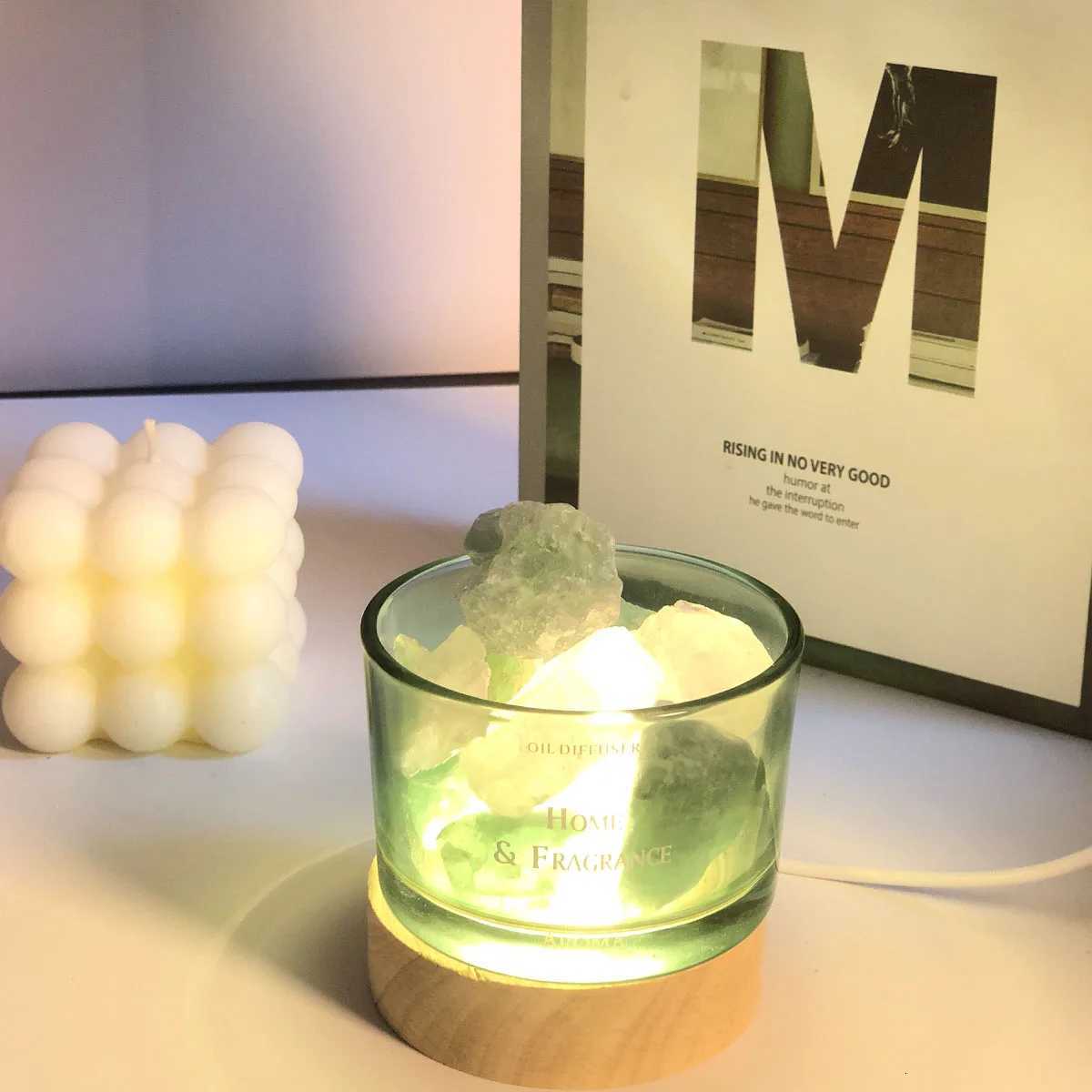 1pc stone Diffuser Home Fragrance Natural Crystal stone No Oil Wooden Luminous Gift for Mom Lady Home Decoration Bedroom Living Y251204