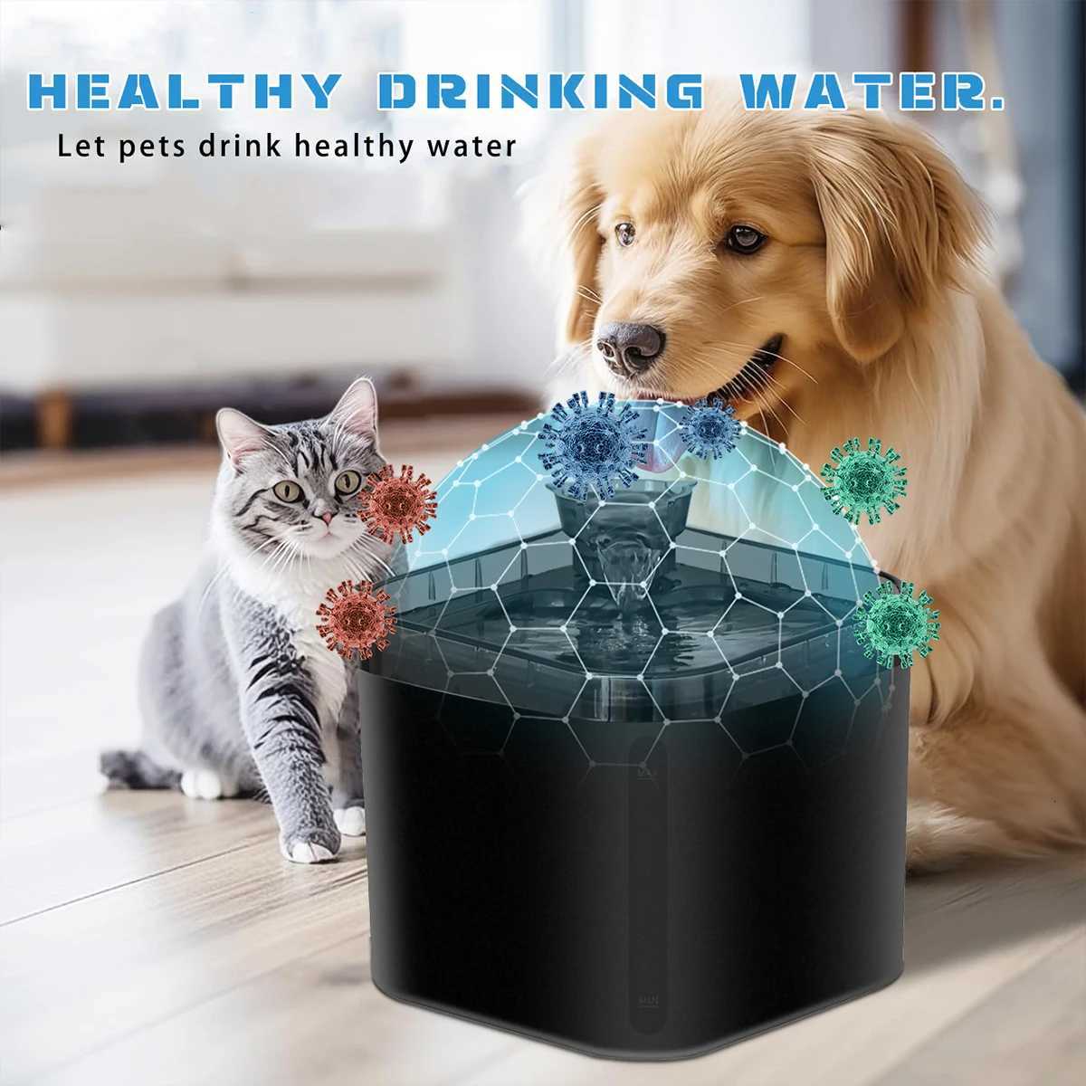 Cat Water Fountain Pet Water Dispenser for Cats Dogs Inside FiltersUltra-Quiet Pump 22L/74oz Dog Cat Dringing Fountain M251204