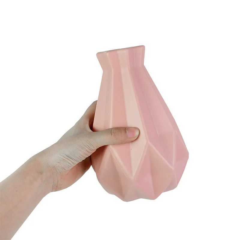 Modern Flower Vase White Blue Plastic Vase Flower Pot Basket Nordic He Living Ro Decoration Ornament Flower Arrangement H251204