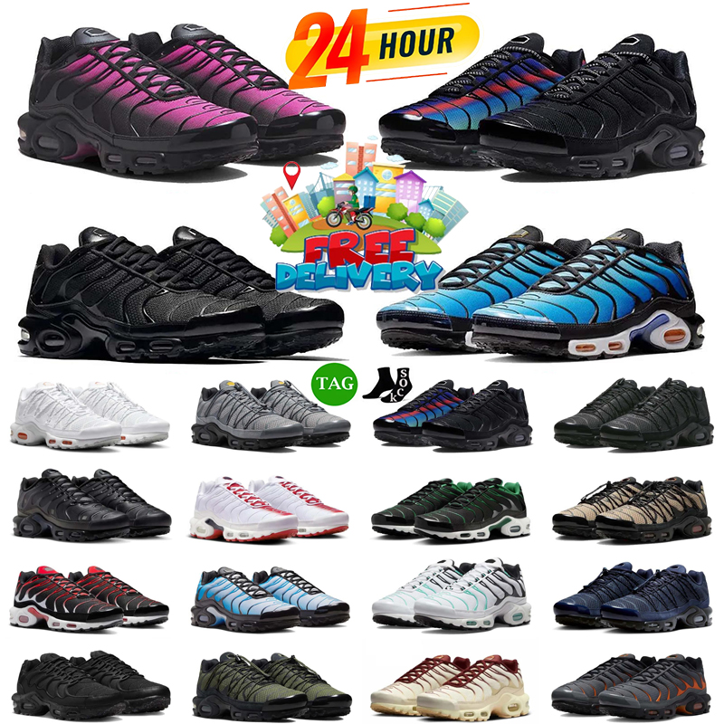 Designer Running Shoes Tnss Men Women Tn Plus 3 Triple White Black Sky Blue Gradient Dusk tns Plus Tennis Breathable Mens Trainers outdoor Sports Size 36-46