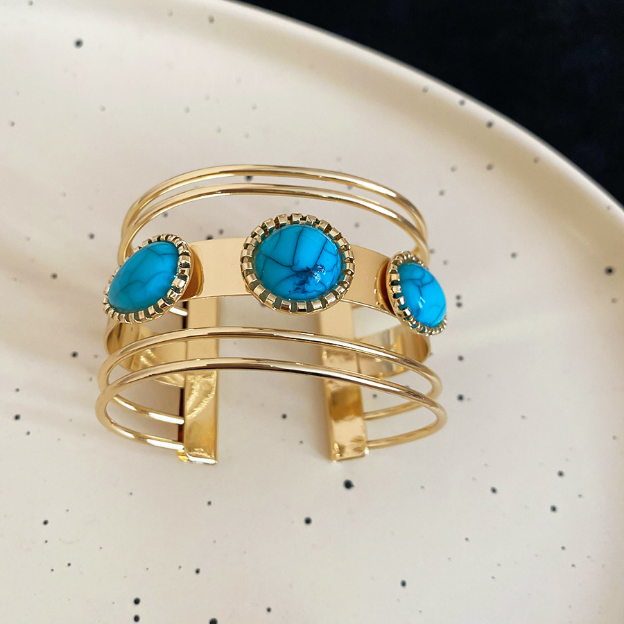 Acrylic Round Multi-layer Open Ethnic Style Light Luxury High-end Feel Bracelet European and American Cross-border Niche Jewelry for Women - view 7