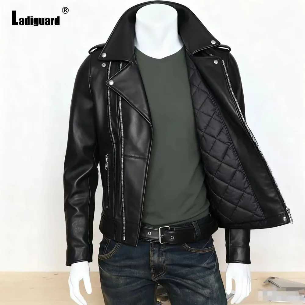 Plus Size Mens Fashion Rock Style PU Leather Jackets Sexy Multi-zippers Grunge Faux Leather Motorcycle Jacket Outerwear Red BlueT251204