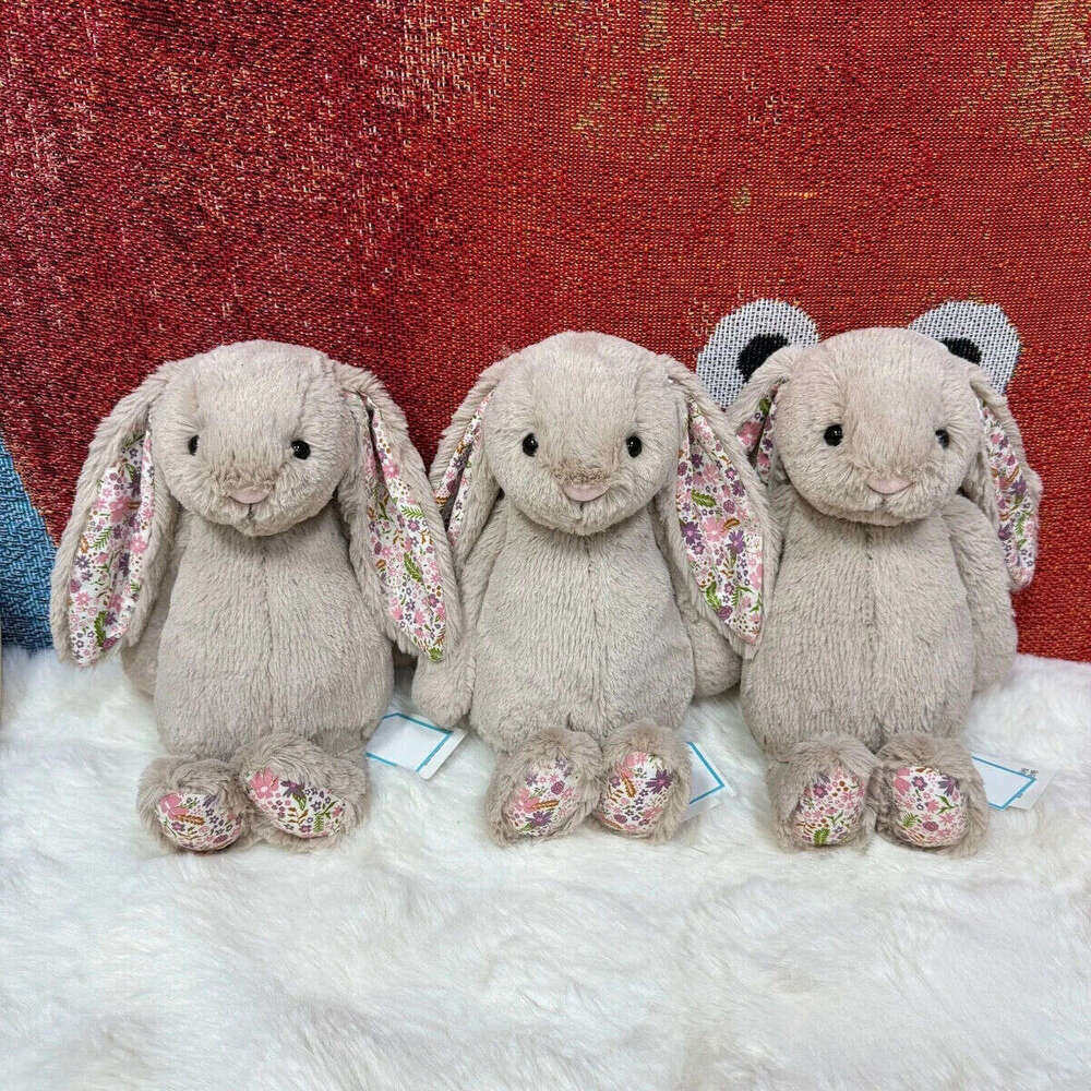 Dolls Blossom Bunny 'Petal' Plush Children's plush toys floral ear rabbit Soft Toy Beige Petal Bonnie Rabbit Doll body pillow Gifts wit