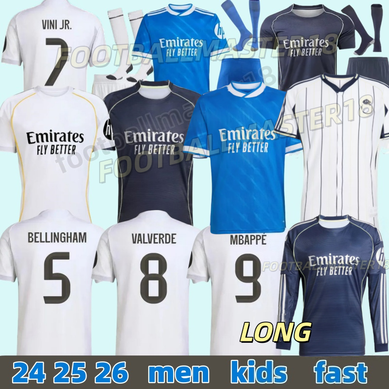 2025 2026 VINI JR MBAPPE BELLINGHAM MODRIC ReAl Soccer Jerseys Madrids 24 25 Goalkeeper men Kids Football Shirt kit