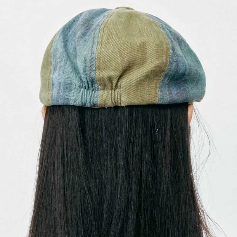 Retro Color Matching Denim Forward Hats for Women Spring and Summer Travel Casual Versatile Show Face Small Vintage Berets CapXJ251204 - view 6
