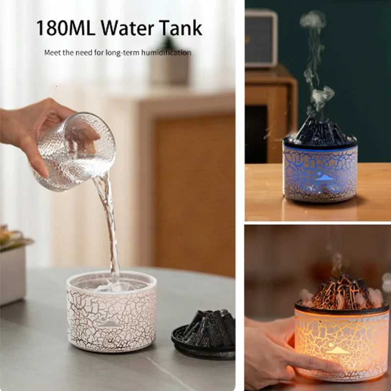 Flame Humidifier 3D Flame Ara Diffuser Air Purifying trasonic Humidifier Sprayer Essential Oil Diffuser With Led Lamp C251204