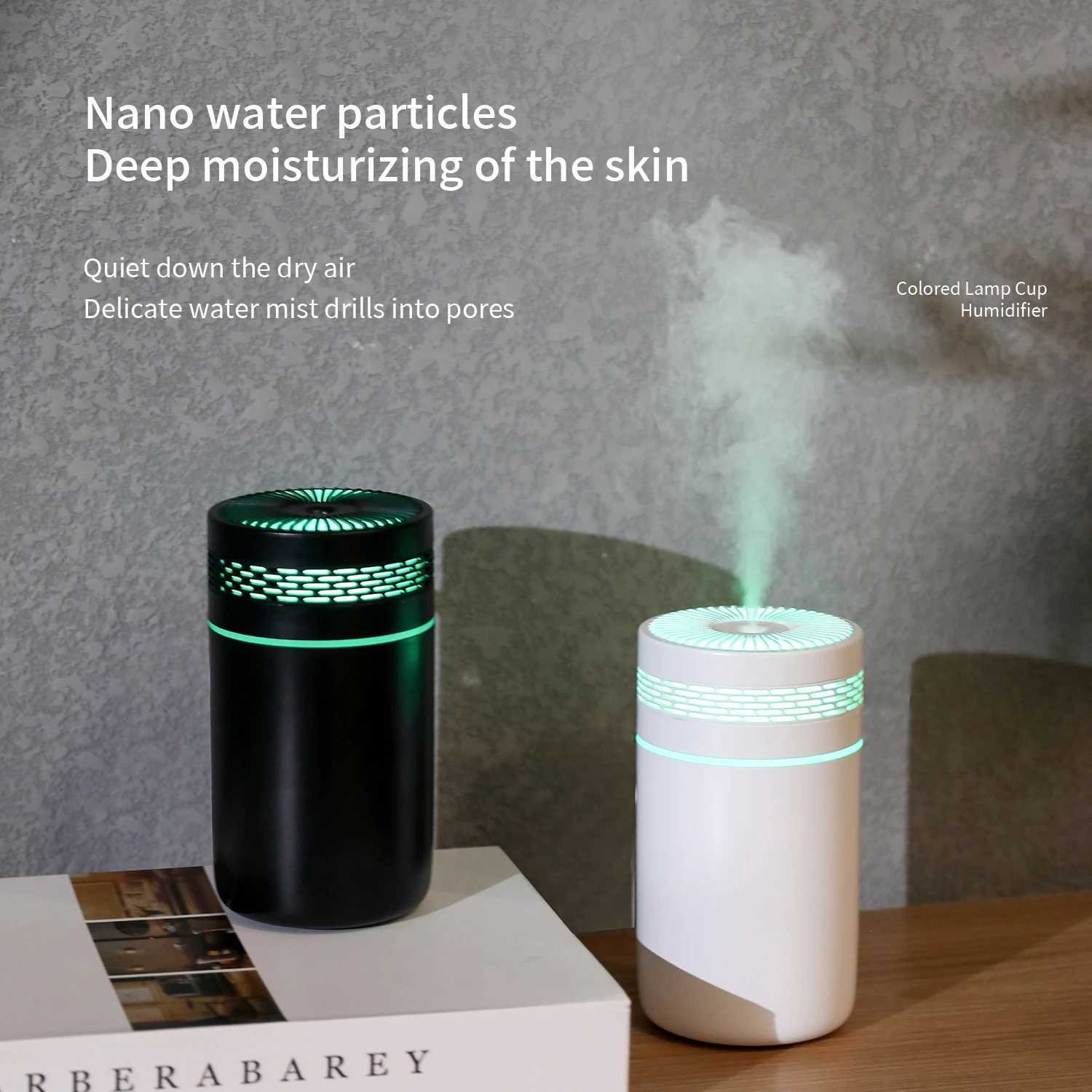 Car Air Humidifier Portable Mini Spray humidifier with LED light USB-powered Aratherapy oil diffuser for bedro and travel C251204