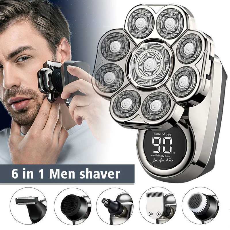 YUNCHi 6 in 1 Groing Kit Electric Shaver Mens Beard Wet Dry Rotary Shaver Y251203