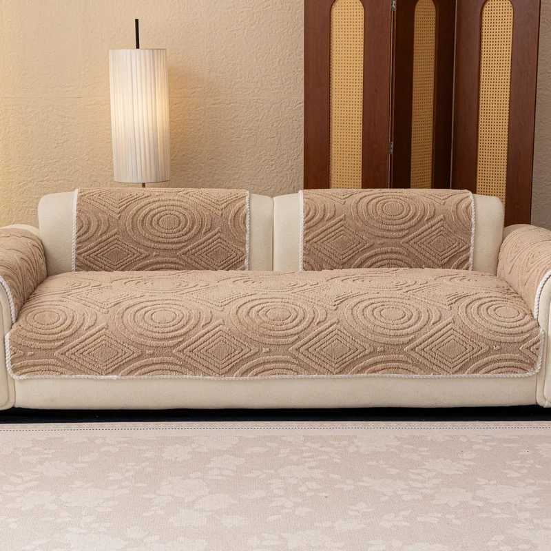 Thicken Plush Sofa Covers Winter Warm Universal Couch Mat Retro Style Anti-slip Sofa Seat Pad Decor for Living Room M251204 - view 4
