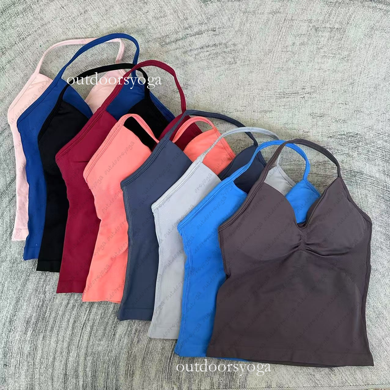 Dfynes Dyfne Longline Strappy Top Backless Gym Top Women Scrunch Built-In Bra With Removable Cups Stretch Yoga Tank Tops Yoga Womens 45A