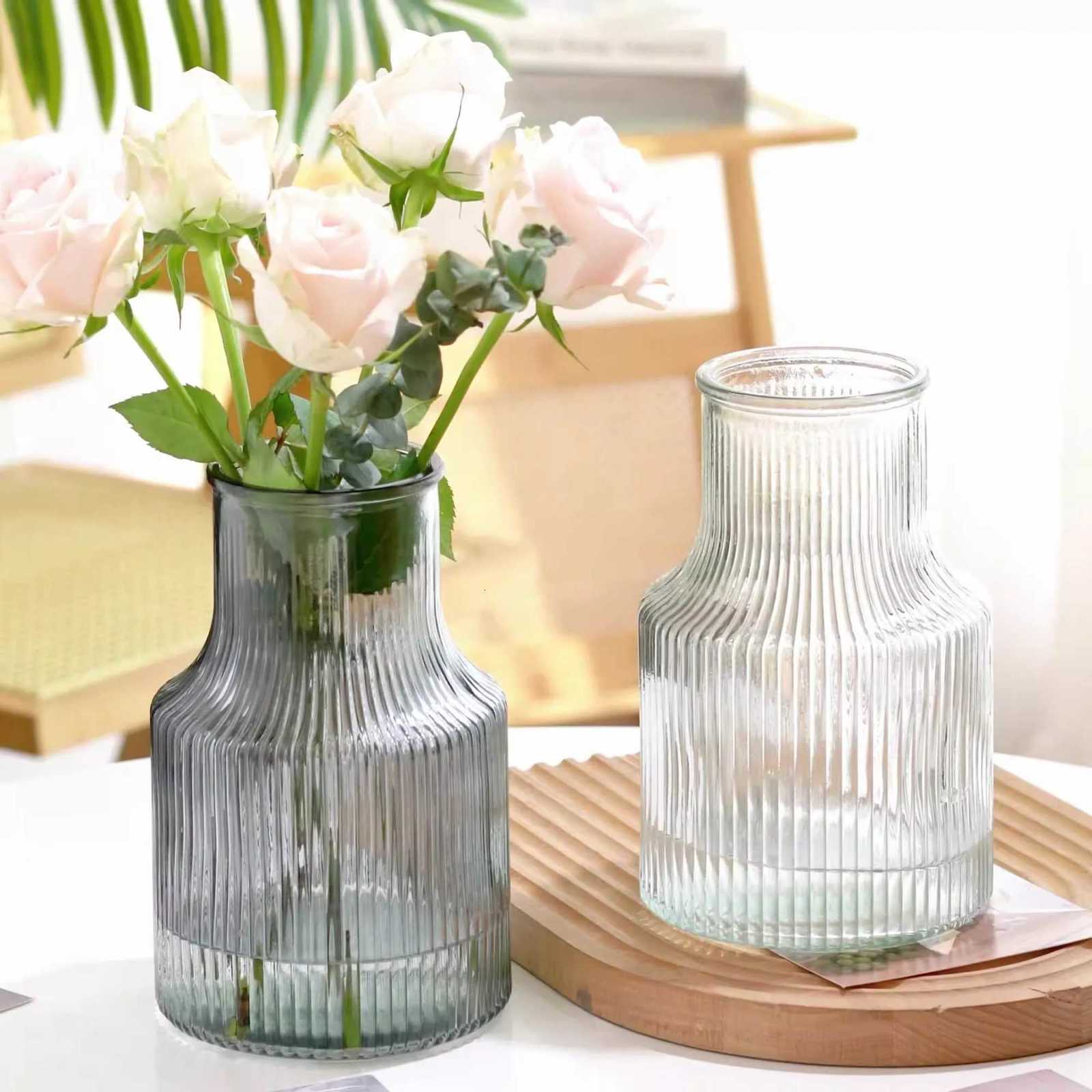 1pc Nordic Creative Transparent Vases for Plant Bottle Flower Pot Hydroponic Terrarium Arrangement Container Flower Table Vase H251204