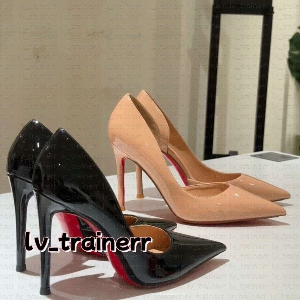 Designer Brand heels Women High Heels Luxury Soled Peep Toe Sandals Pointed Red Shiny Bottom 6cm 8cm 10cm 12cm Nude Black Patent Genuine Leather Woman Pumps