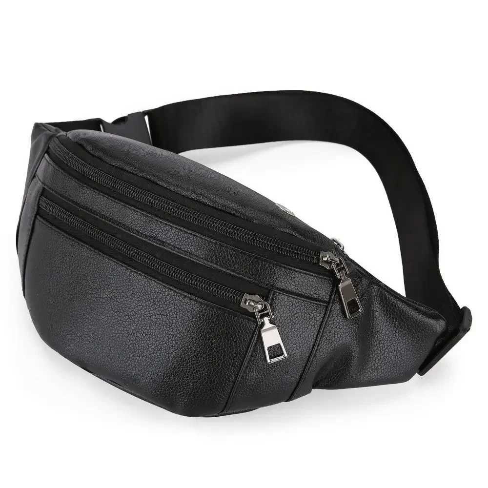 Waterproof Synthetic Leather Waist Bag for Men Multifunctional Crossbody Cash Wallet Outdoor Business Sporting PackT251204