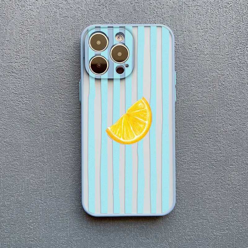 Lemon e Striped Retro Design Phone Case For iPhone 13 14 15 Pro Max Plus 16 12 Mini 11 Pro Max X XS XR Shockproof Covers H251203