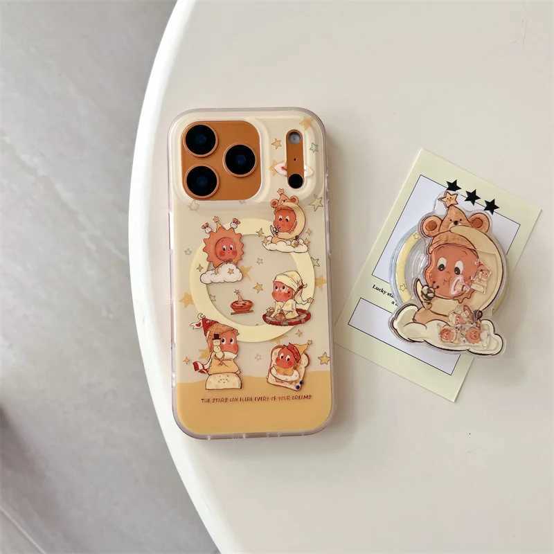Fashion Cute Star Baby Cartoon Magnetic Phone Case For iPhone 17 Pro 16 15 14 Pro Max Cover with Stand Shockproof Protective Cas H251203