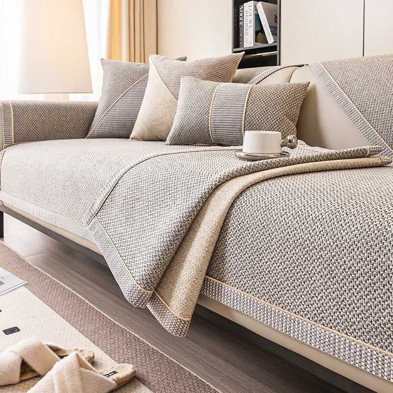 Linen Sofa Cushion for All Seasons Universal Non-slip Sofa Cover New 2024 Backrest Cover Cloth Towel Woven Cotton M251204 - view 3