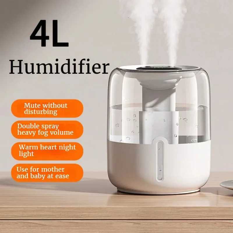 New 4L Large Capacity Humidifier USB Double Spray He Dormitory Off Bedro Desktop With Small Night Light C251204