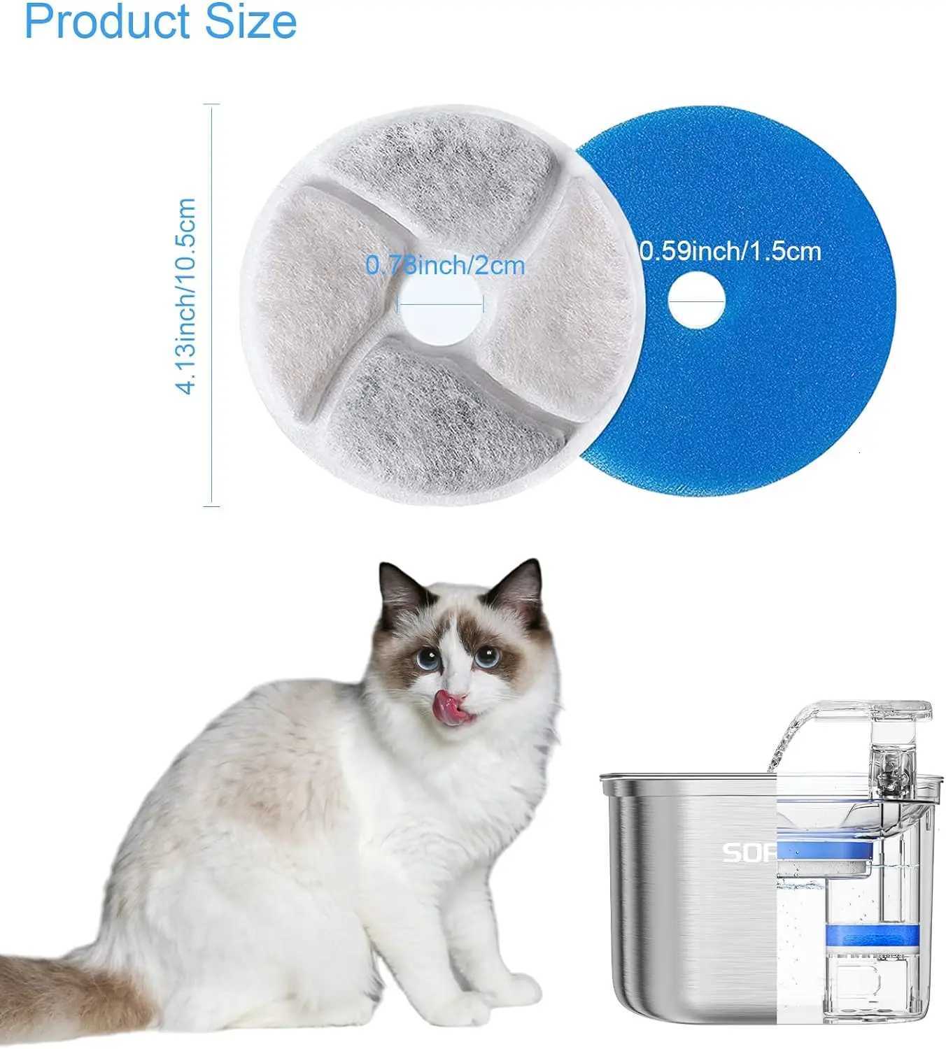 Pet Water Dispenser Filter Cat Water Fountain Filter Drinking Fountain Filter Cycle Filtering Easy To Clean M251204