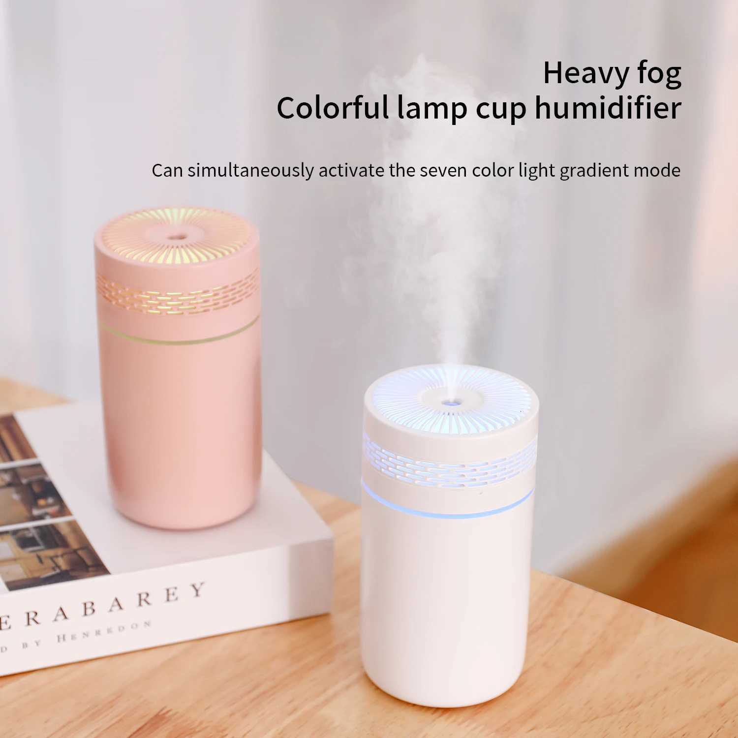 Car Air Humidifier Portable Mini Spray humidifier with LED light USB-powered Aratherapy oil diffuser for bedro and travel C251204