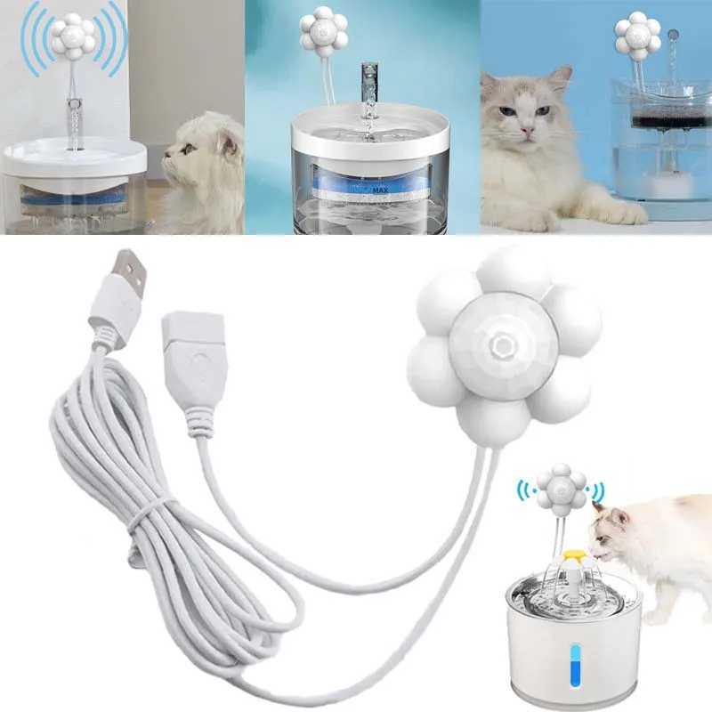 1PC Smart Pet Water Fountain with Motion Sensor USB Automatic Pet Feeder with Filter for Cats Dogs Drinking Accessory M251204