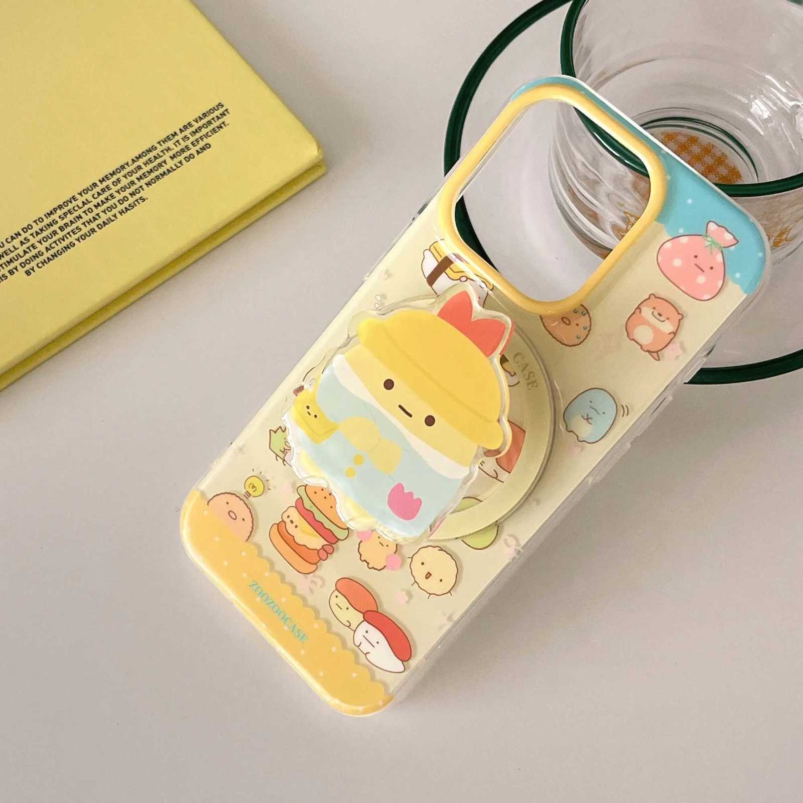 Cartoon Cute Sushi Magnetic Stand Holder Fundas For Iphone 13 15Prax 15 14 14Pro 12 Pro Max 13Prax Shockproof Phone Case H251203
