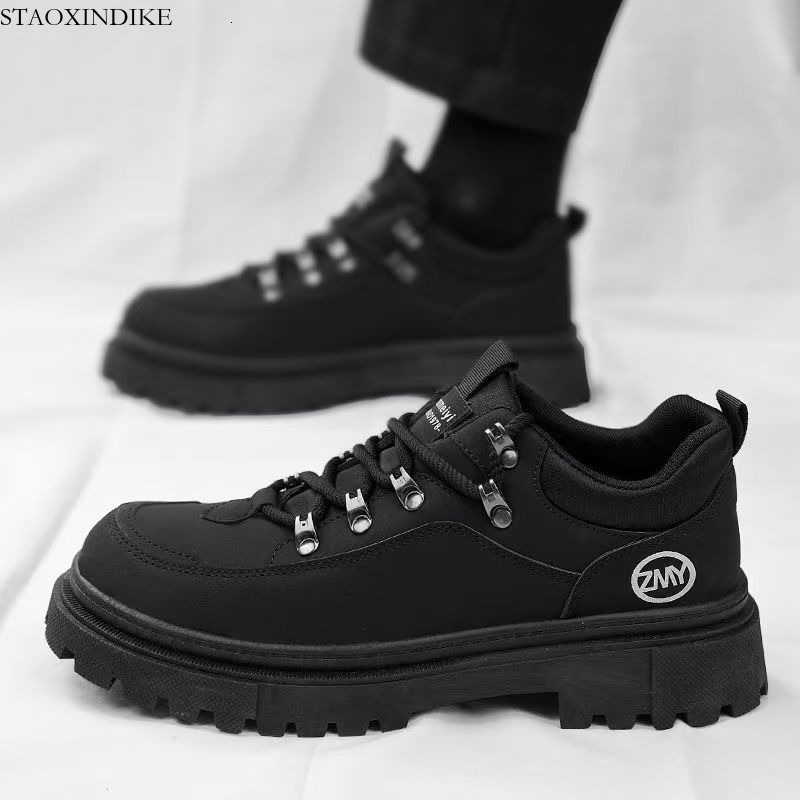 Men's Shoes Autumn 2025 New Outdoor Work Martin Boots Black British Style Office Work Casual Safety Shoes for Men