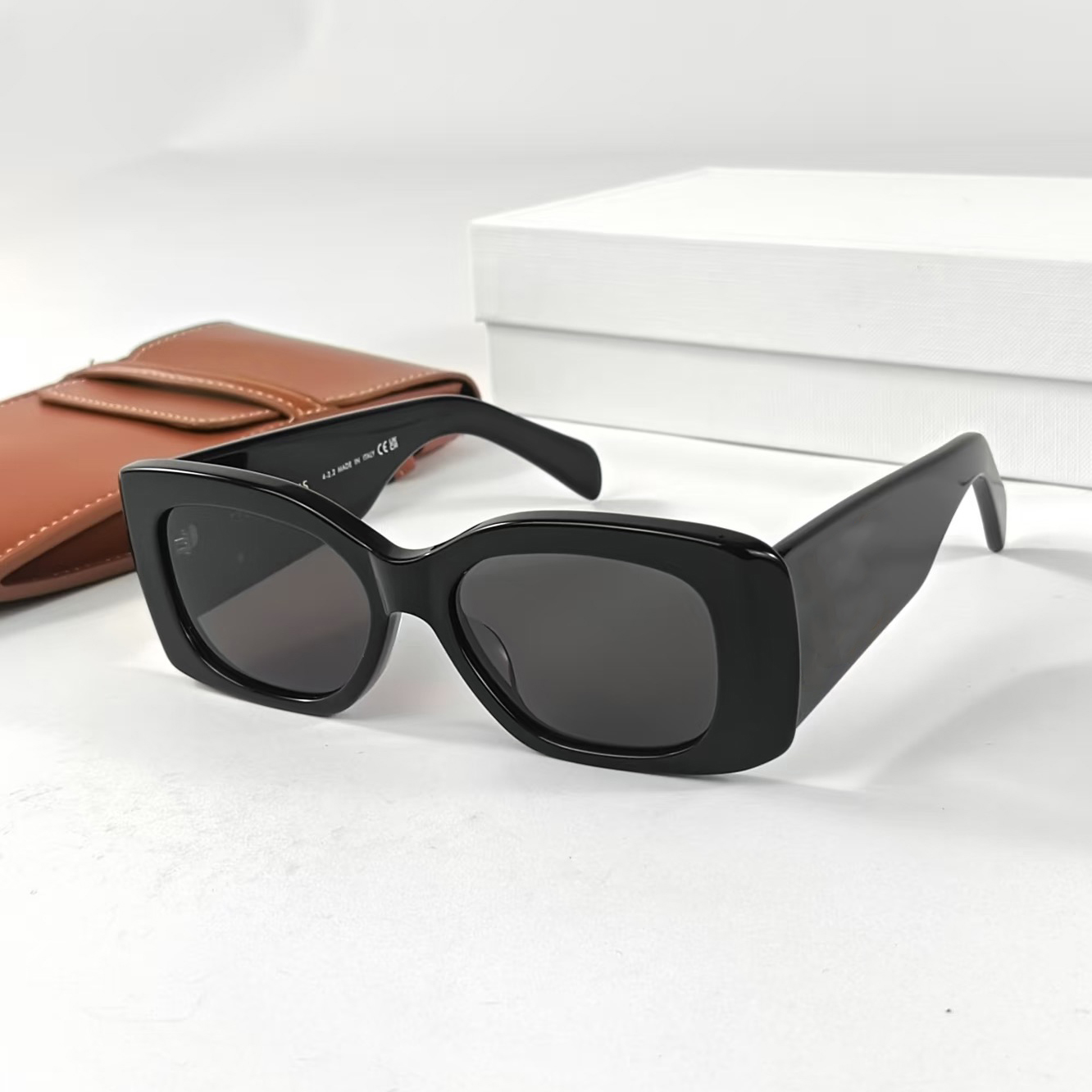 Luxury Designer Sunglasses Brand Men's and Women's Small Squeezed Frame Glasses Premium UV 400 Polarized Sunglasses