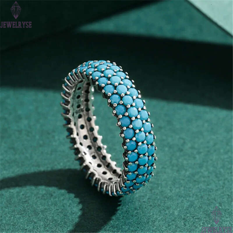 vintage turquoiser ring designer for woman s925 sterling silve party daily outfit luxury band rings womens fashion jewelry travel friend gift box