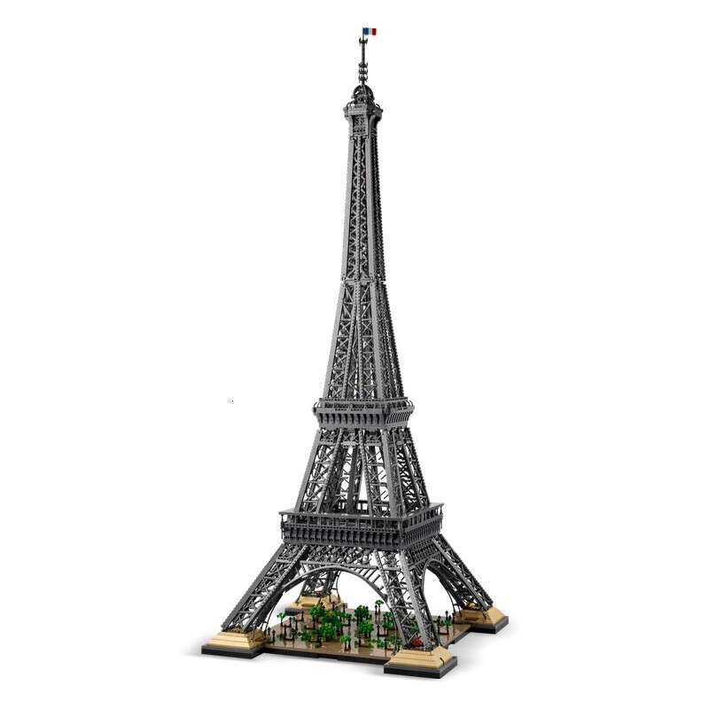 Eiffel Tower in Paris, France, High-Difficulty Building Blocks World Architecture Model