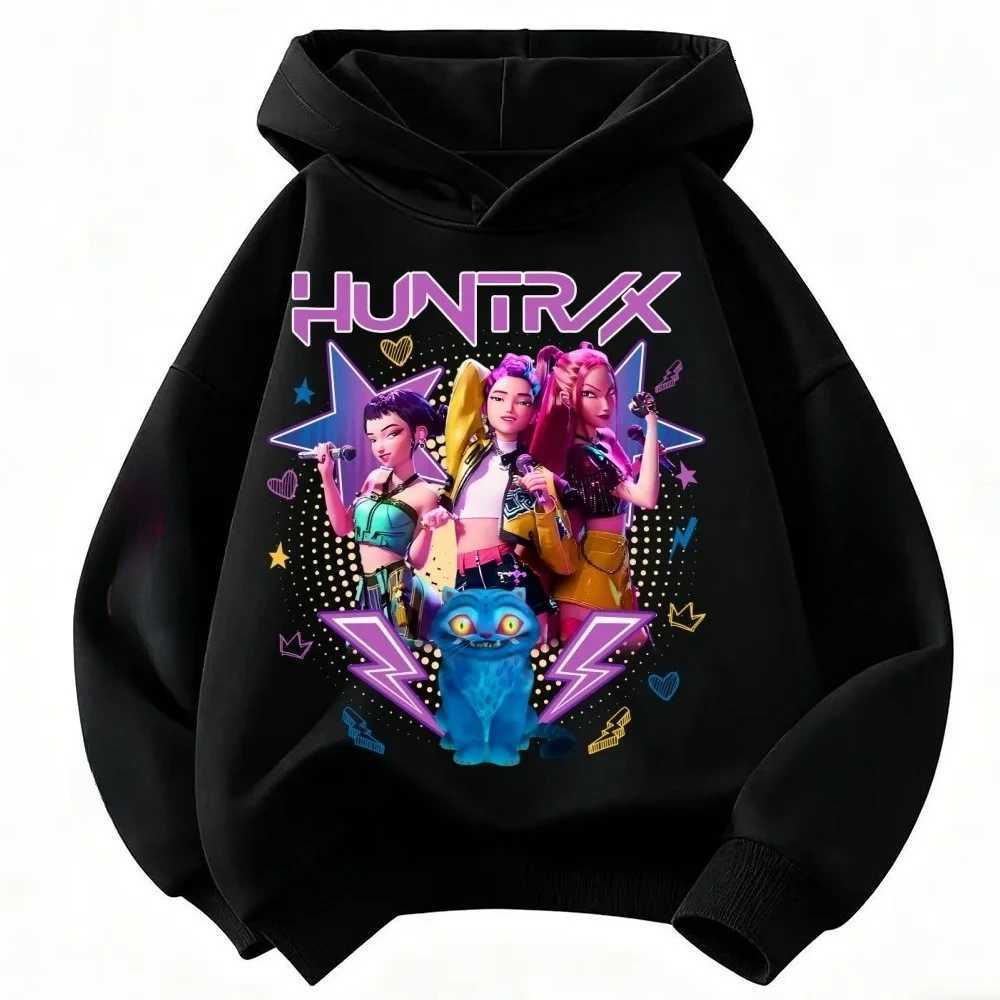 Korean KPop Demon Hunter Childrens Hoodie Girls Clothing Fashion Boys Clothing Autumn and Winter Warm Childrens Tops entry luxW251204
