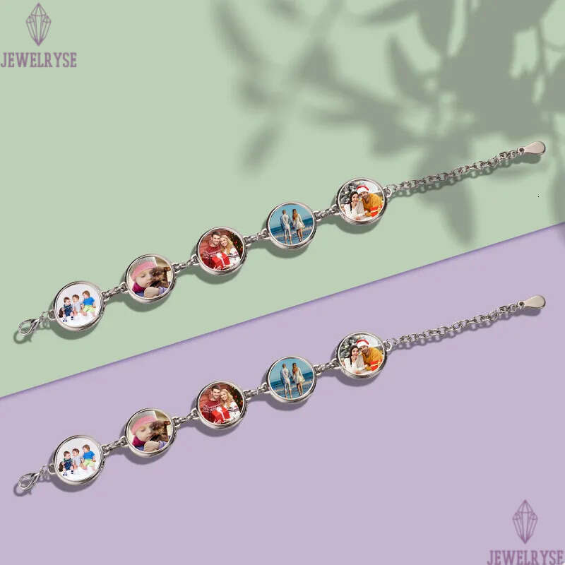 Fashion christmas sublimation blank mens DIY transfer printing round heart love bracelet for woman Thanksgiving Valentines Day Souvenir Family Gift