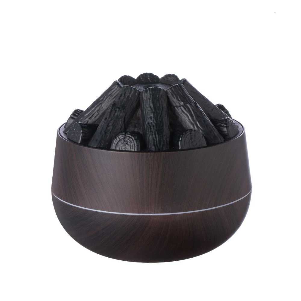 200ML Ara Diffuser Mist Sprayer Air Humidifier Artificial Charcoal Fire Mini Diffuser with Night Light for He C251204