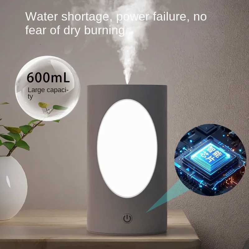 With Colorf LED Lights Diffuser Battery Rechargeable Wireless Air Humidifier 600ml Large Capacity Portable Ara Diffuser C251204