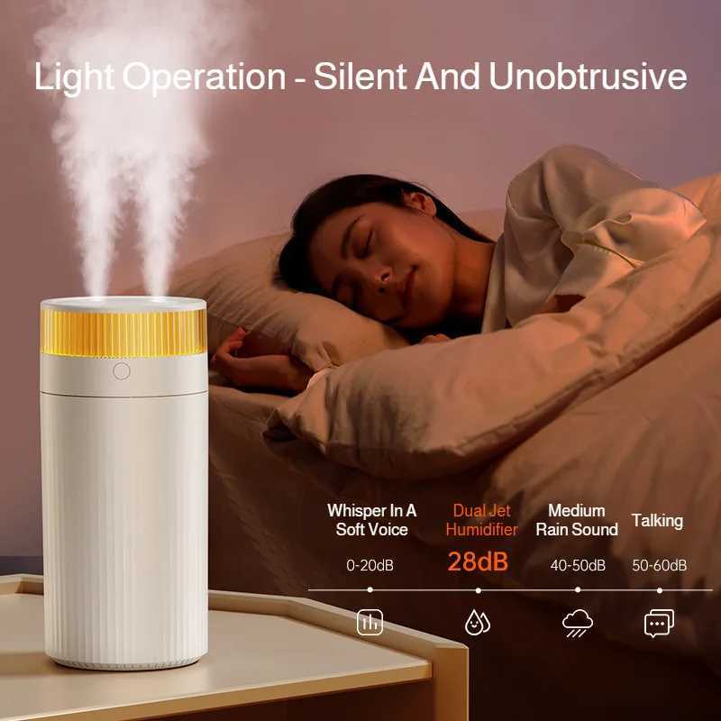 He Dual Port Spray Humidifier Efficient Purification USB Night Light Air Humidifier Desktop Humidifier Autatic Power-off C251204