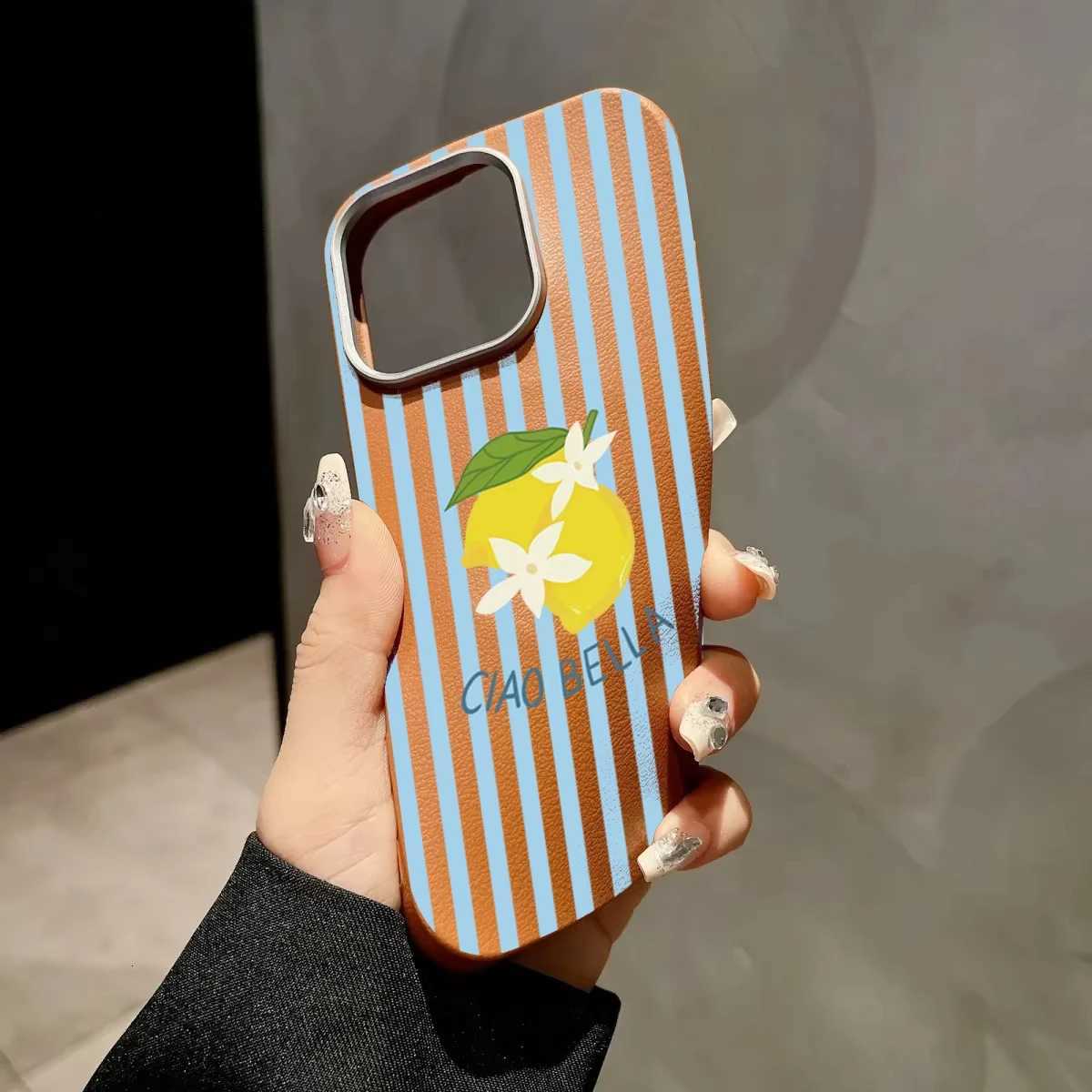 Lemon Leather Case for Galaxy S25 S24 S23 S22 S21 tra Plus S20 FE A73 A72 A71 A56 A55 A54 5G A52 A52S A51 4G Cover H251203