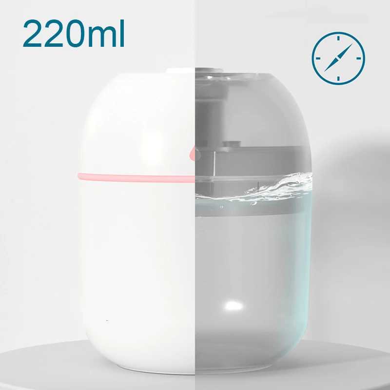 ABS Water drop 220ML Small Air Humidifiers for He with 1M USB 6-10H Spray Diffuser Ara Essential Mist Maker Colorf light C251204