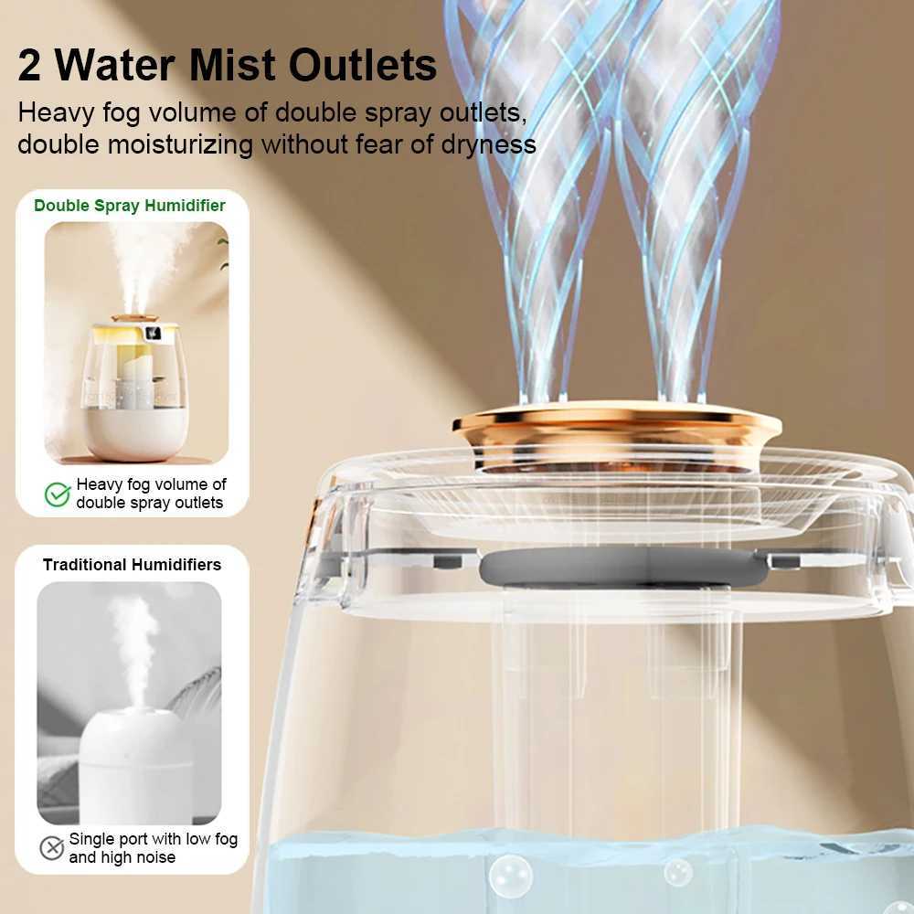 Air Humidifier Professional Large Capacity Double Spray Port Cool Mist Maker for He Ro Off Mute Desktop Air Humidifier C251204