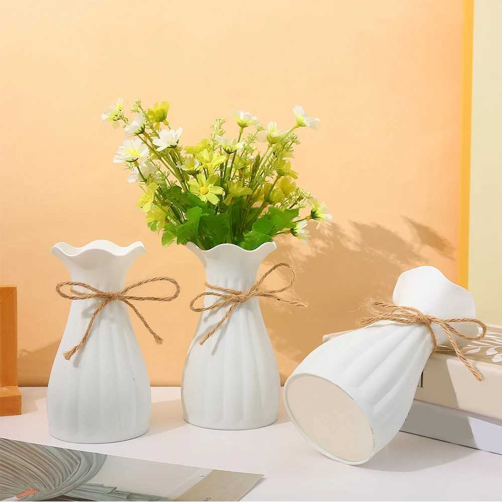 New Living Ro Anti-Ceramic Ceramic Flower Pot Imitation Ceramic Plastic Flower Vase Simplicity Flower Vase H251204