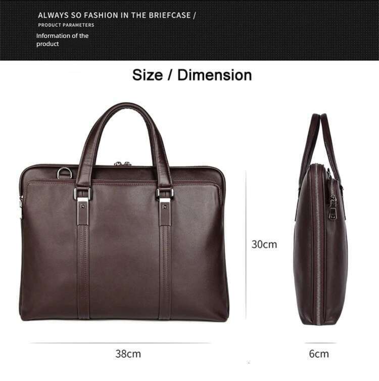 Luxury Bag Designer Genuine Briefcase Men Leather Business Laptop Male Office Document File Case Shoulder Bag