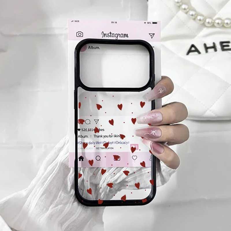 Fashion Purple Love Phone Case For iPhone 17 Pro Max 16 15 13 14 12Mini 11 Pro XS XR 8Plus Cute Clear Hard Cover Capa H251203