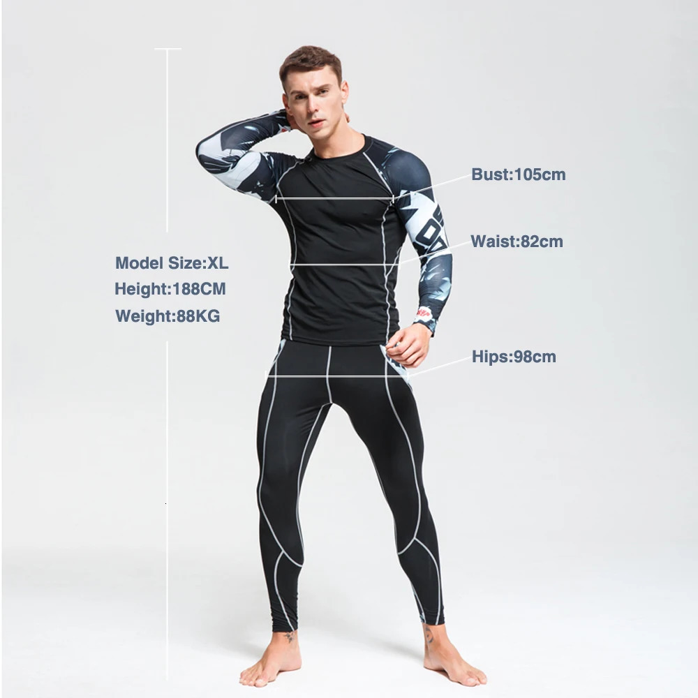 Mens Thermal underwear Set MMA Tactics Fitness leggings base Compression Sports suit underwear Long Johns Men Clothing 251129