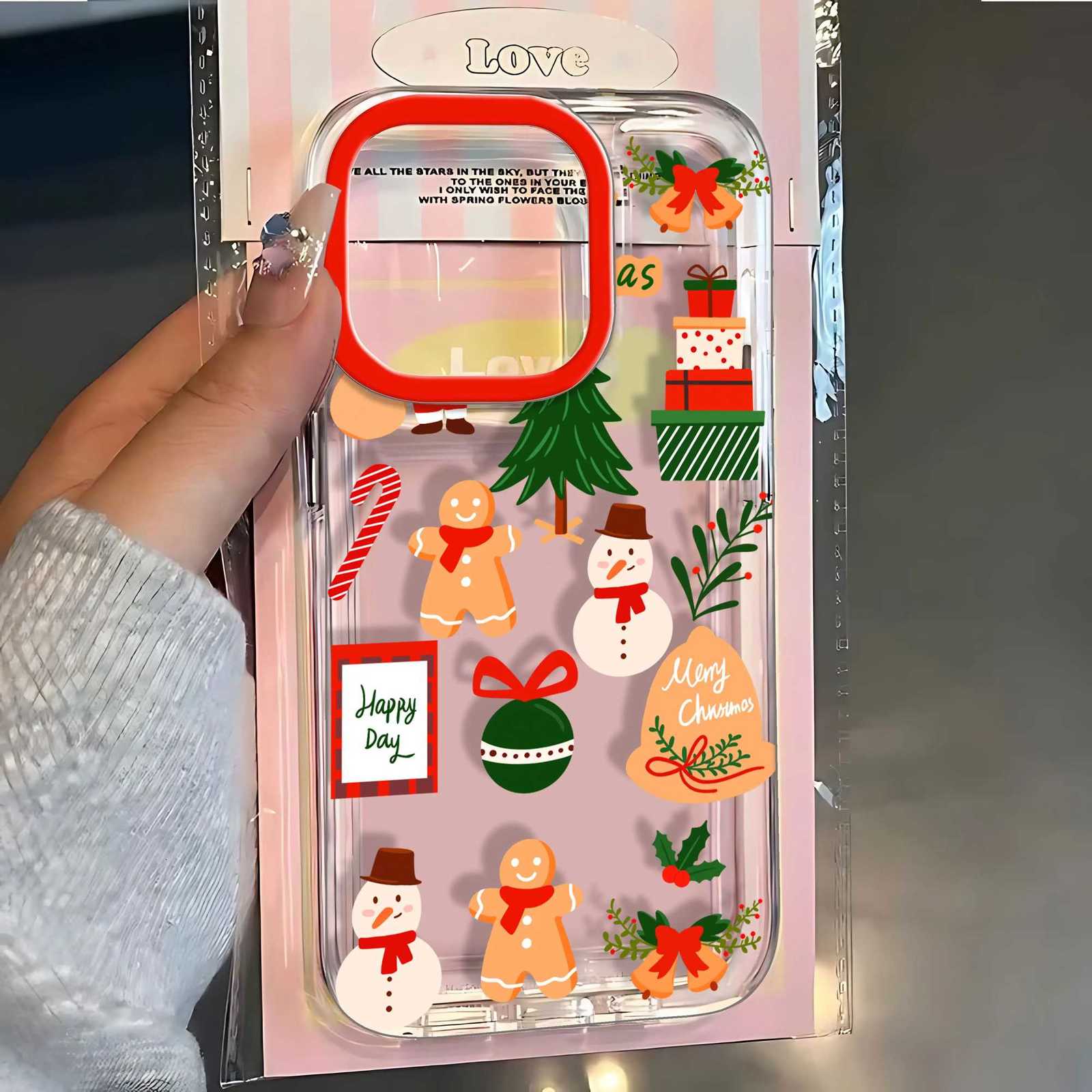 Cute Christmas Silicone Case For iPhone 16 Pro 15 14 17 13 12 11 Pro Max 7 8 Plus 16E 17 Pro Shockproof Transparent Soft Cover H251203