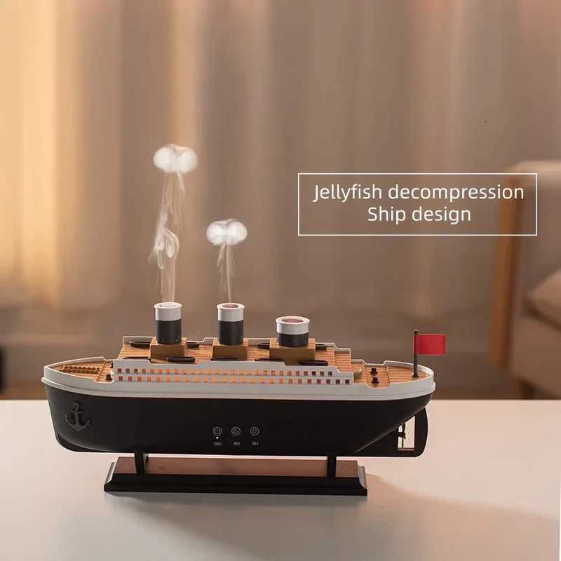 Titanic Ship Model Decoration Air Humidifier 250ml Essential Oil Diffuser Jellyfish e Ring Spray Ara Diffuser For He C2512042