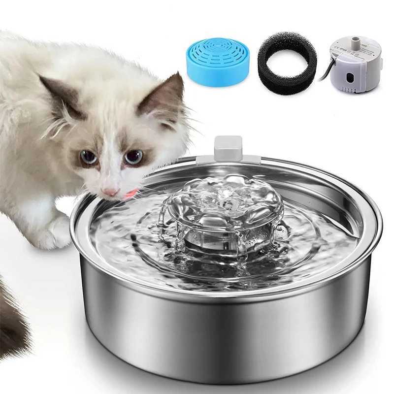 304 Stainless Steel Water Fountain for CatsUltra-Quiet 20L/67oz Cat Water FountainAuto Pet Water Dispenser for Dogs and Cats M251204