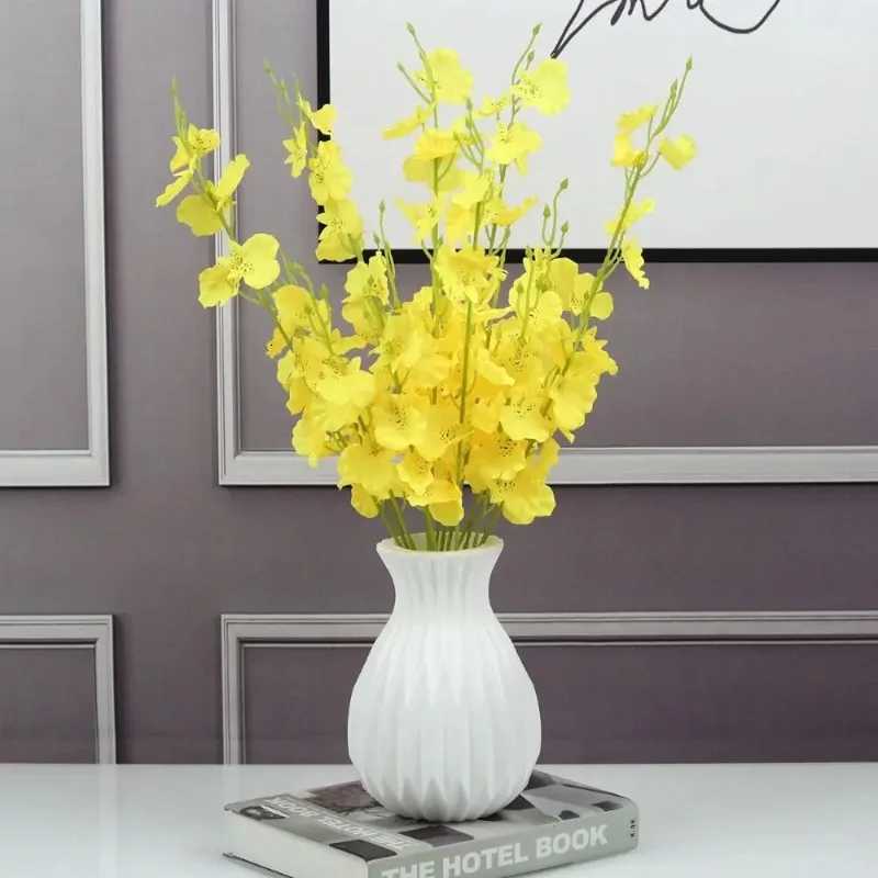 Modern Flower Vase White Plastic Vase Flower Pot Basket Nordic He Living Ro Decoration Ornament Wedding Flower Arrangement H251204