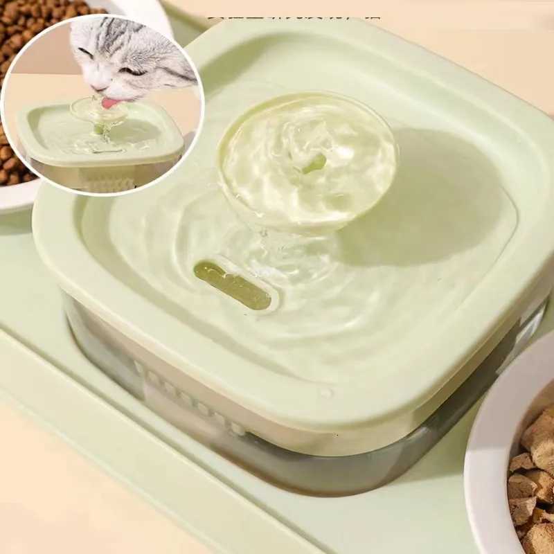 2-in-1 Pets Water Fountain Auto Filter Mute Cat Drinker Bowl Pet Feeder Recirculate Filtring Drinker for Cat Feeder Accessories M251204
