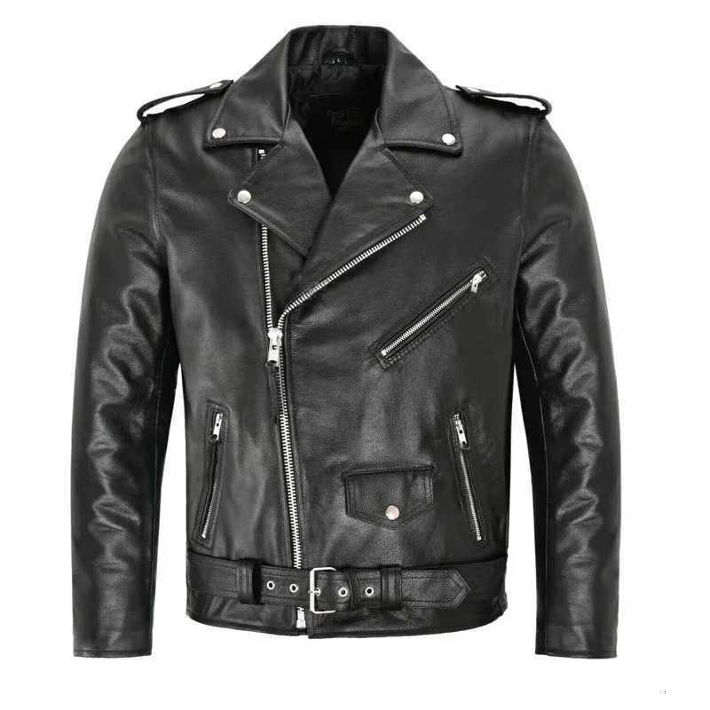 New Mens Leather Jacket Trendy Mens Motorcycle Leather Jacket New Products Direct Sales Large Size Mens Clothing ColorT251204