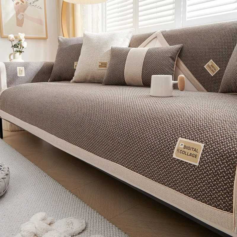 Cotton and Linen Jacquard Sofa Cushion Winter Thicken Soft Comfortable Modern Simple Wind Cover Cat Cushion Plush Sofa Cover M251204 - view 6