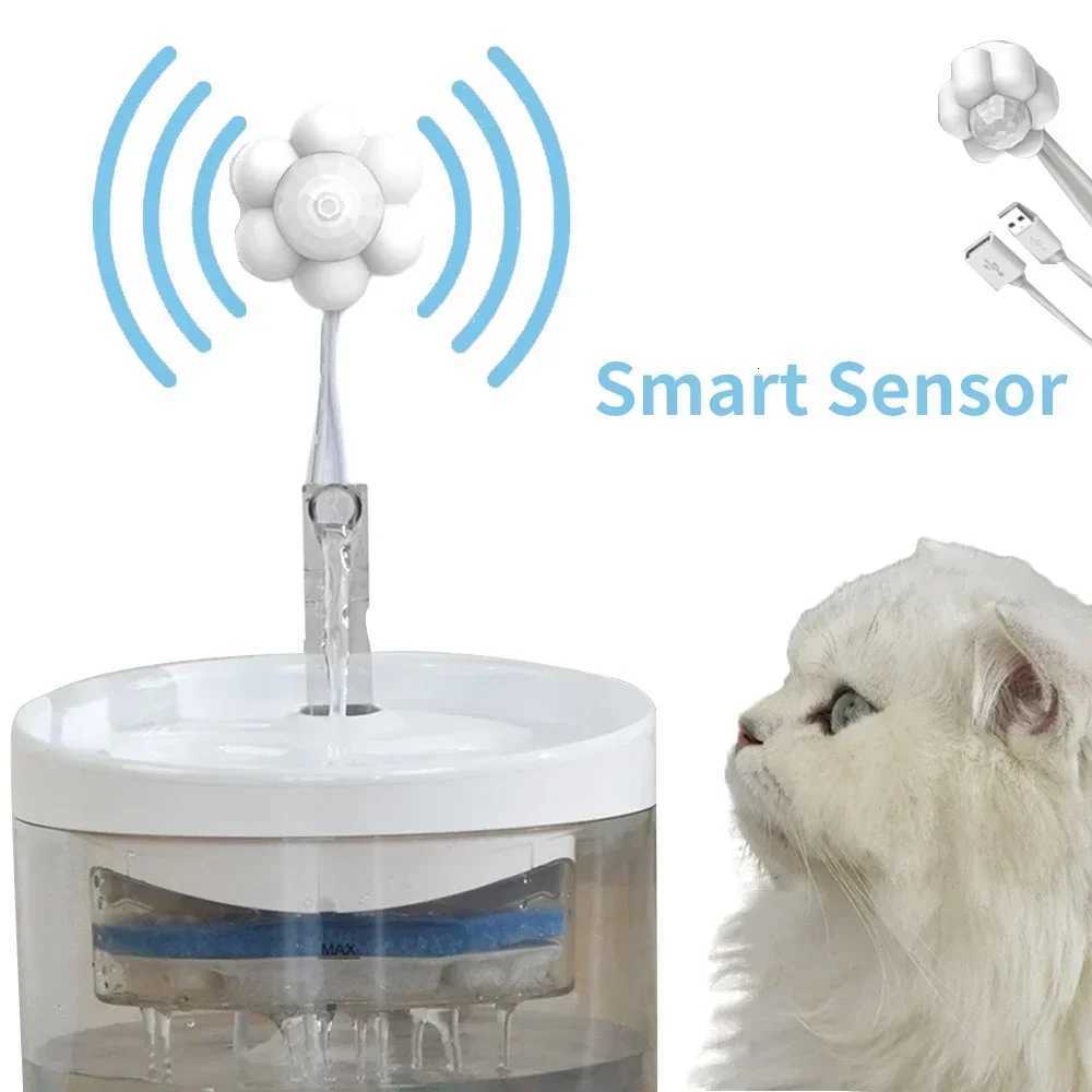 New Intelligent Cat Water Dispenser with Infrared Sensor Pet Fountain with Water Sensing Switch USB Powered Silent Operation M251204