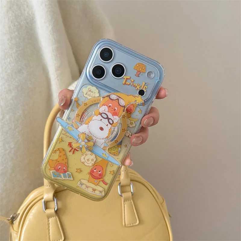 Kawaii Cartoon Star Magnetic Phone Case For iPhone 17 16 Pro 14 15 Pro Max 17 Cover with Stand For Cases Shockproof Fund H251203